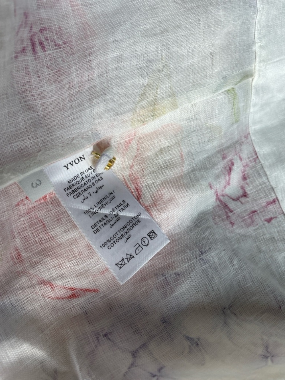 Yvon Floral Button-Front Mini Dress in Soft Pastels - Picture 6 of 6